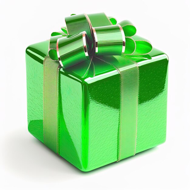 3d gift box on isolated white background. Birthday, celebration, 3d packaging