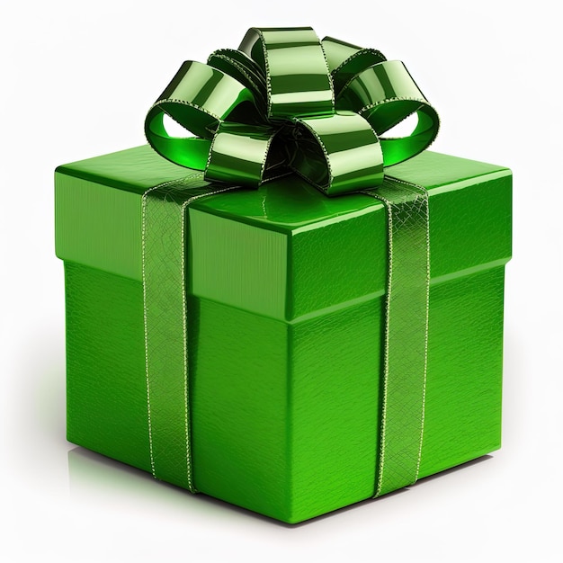 Фото 3d подарочная коробка на белом фоне. день рождения, праздник, 3д упаковка