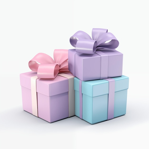 3d gift boxes isolated on white background