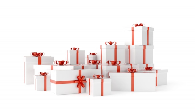 3d gifts presents. xmas holiday concept.