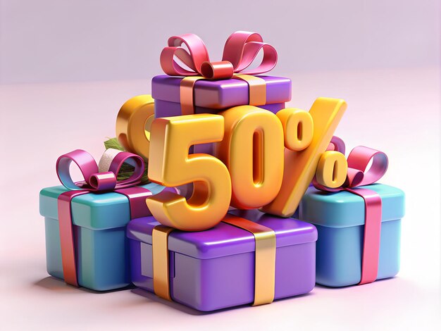 3d gifts with 50 percentage Online shopping discount sale client voucher design