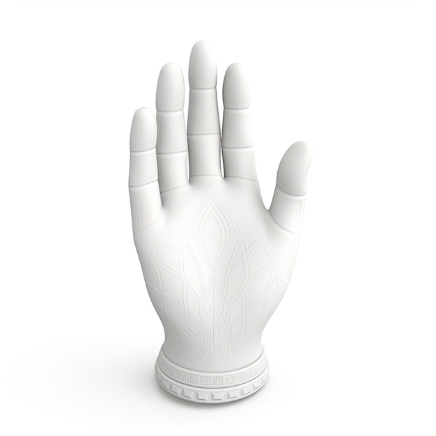 3D gipsen sculptuur van een handgebaar goed gedaan pictogram geïsoleerd op witte achtergrond 3D