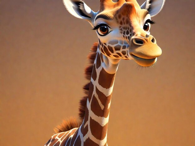 A 3d giraffe cartoon character