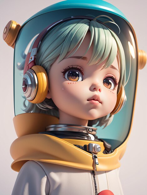 3D Rendering Anime Space Girl on White Stock Illustration - Illustration of  young, superhero: 214089480