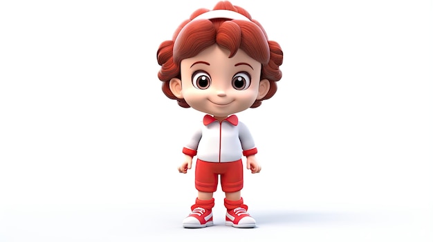 3D girl cute cartoon character