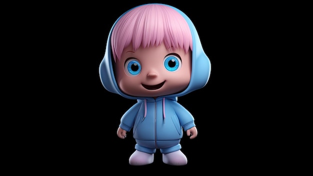 3D girl cute cartoon character