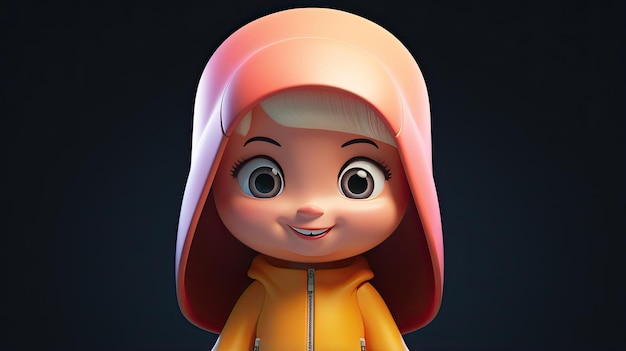 3D girl cute cartoon character