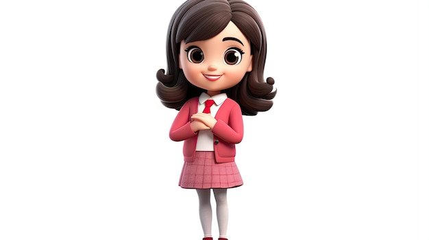 3D girl cute cartoon character