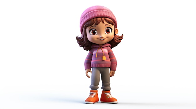 3D girl cute cartoon character
