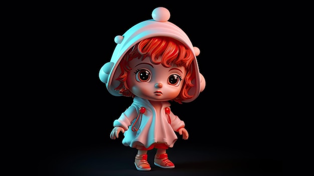 3D girl cute cartoon character