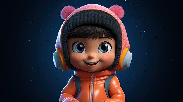 3D girl cute cartoon character