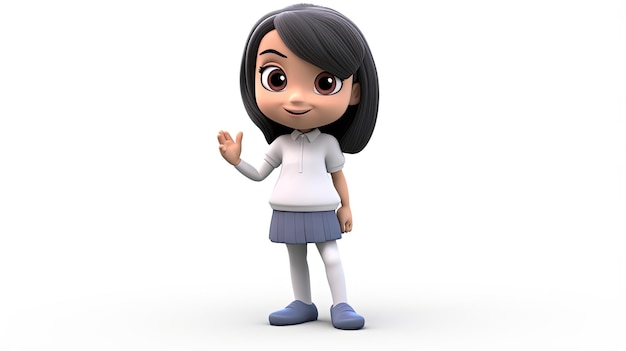 3D girl cute cartoon character