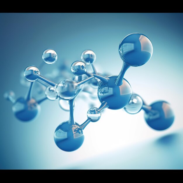 3D-glasmoleculen of -atomen op een lichte achtergrond