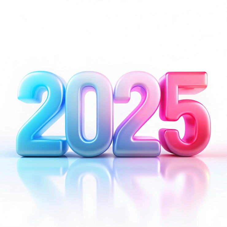 Photo 3dグラスハッピーニューイヤー 2025
