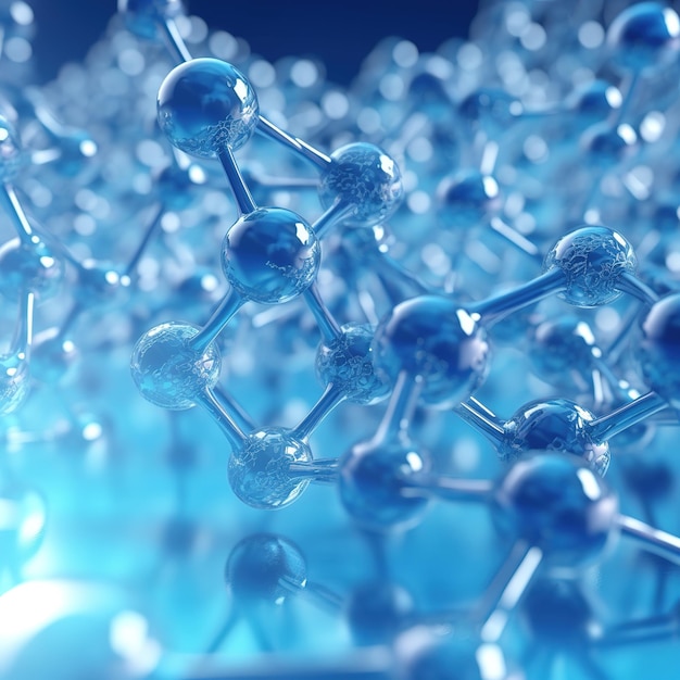 3d glass molecule or atoms on light background