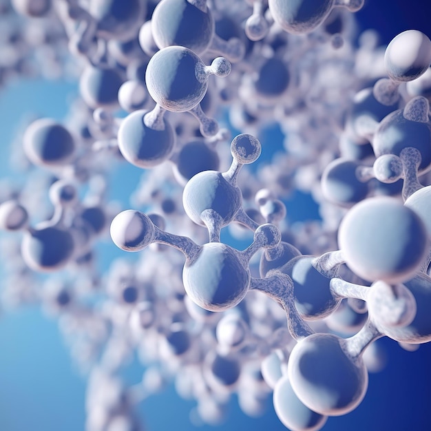 3d glass molecule or atoms on light background