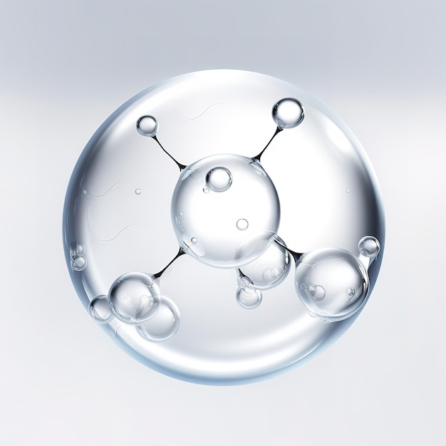 3d glass molecule or atoms on light background