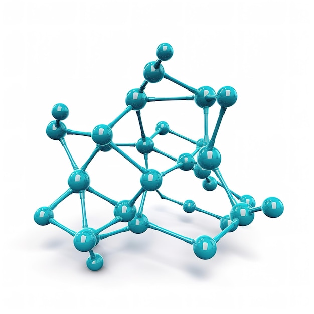 3d glass molecule or atoms on light background