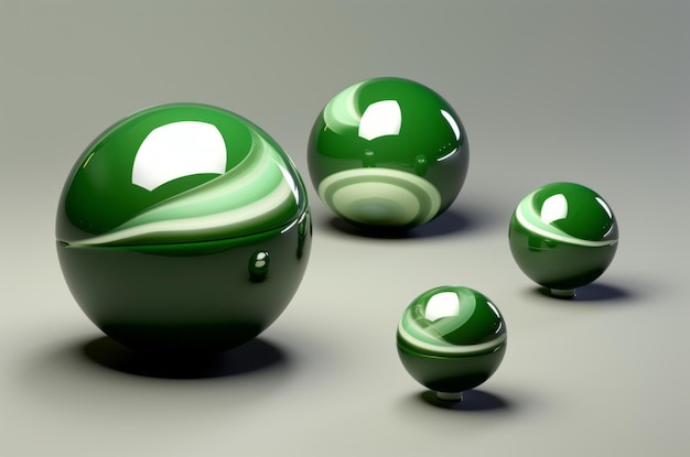3D-glazen bol met de groene vloeistof erin