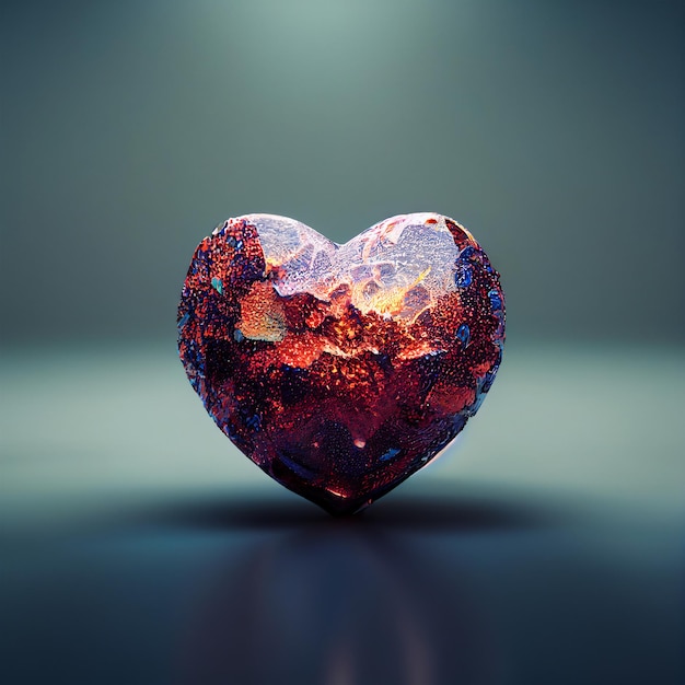 3D glittering heart shape