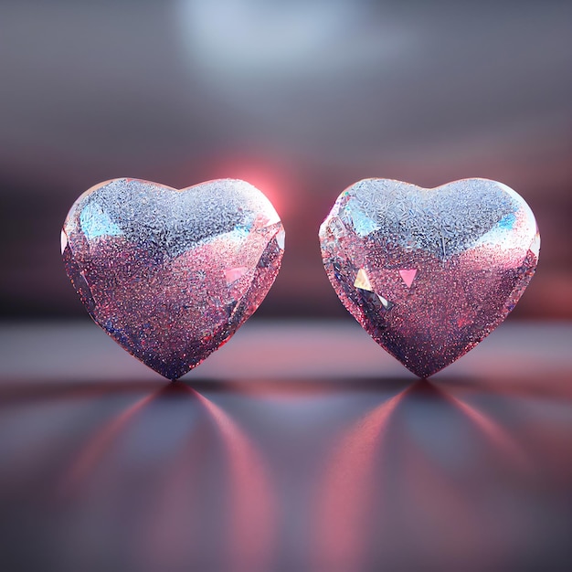 3d glittering heart shape