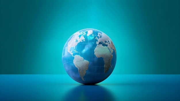 3d Globe on blue background