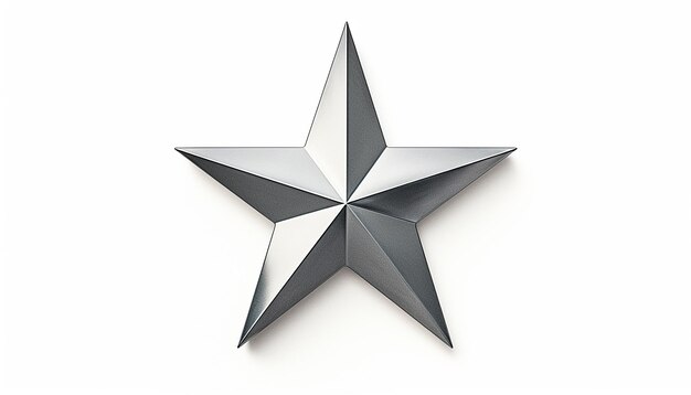 AIによって生成された白い背景に分離された3D Glossy Silver Star