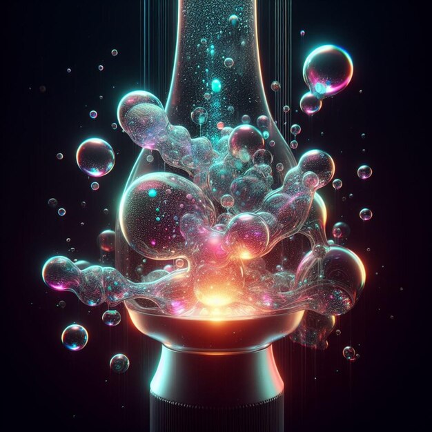 3d glow bubble fluid