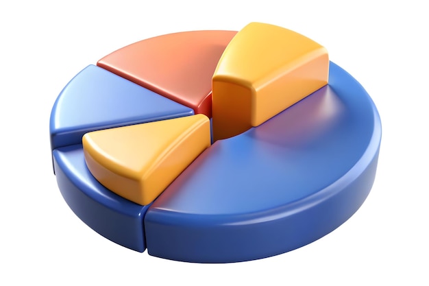 3d glowing abstract pie chart with marketing segments highlighted concept as a sleek image featuring