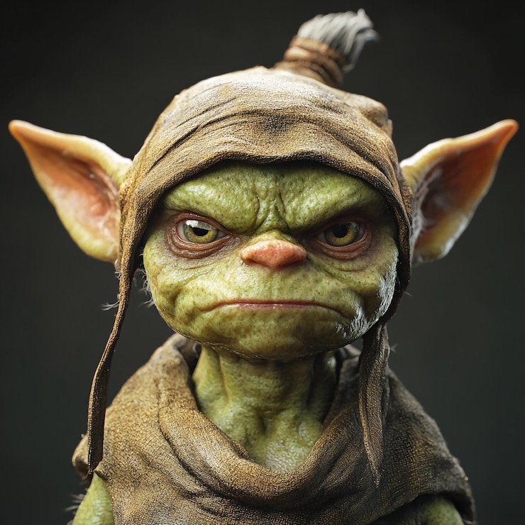 Photo 3d goblin icon mischievous fantasy creature illustration logo