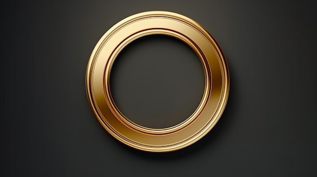 3d gold award badge with circle frame round shape generative AI