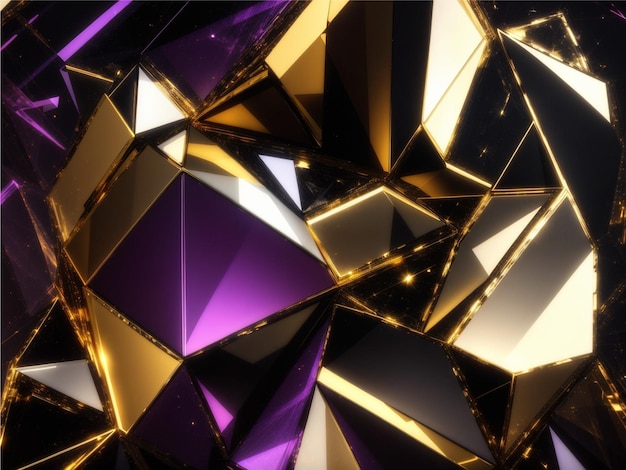 3D gold and black geometric abstract