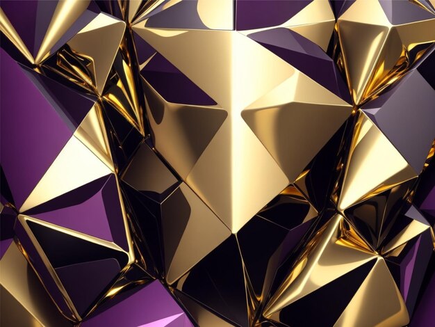 3D gold and black geometric abstract