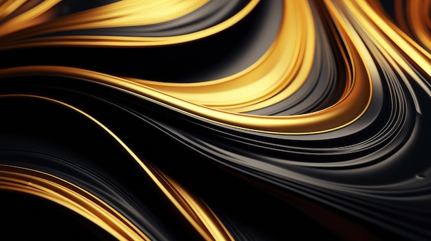 3d gold and black seamless swirls