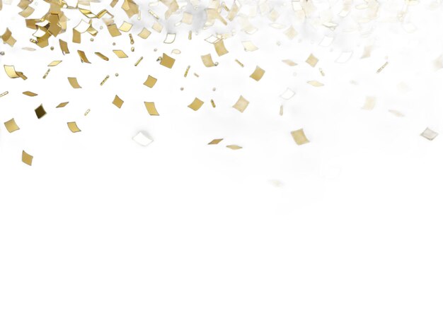 3D gold confetti that floats down to celebrate