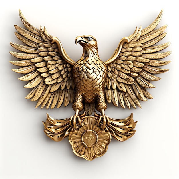 3d gold eagle symbol