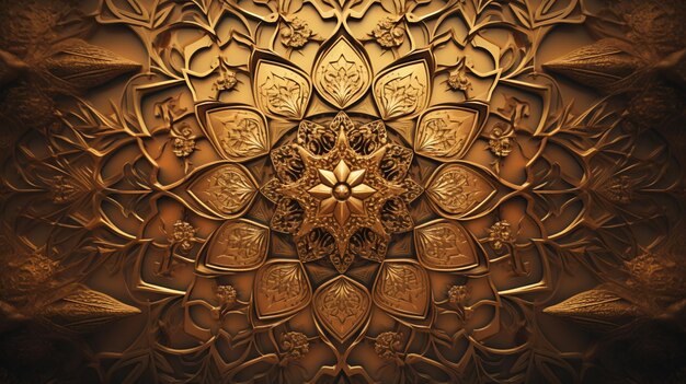 Premium Photo | 3d gold mandala classic ornament
