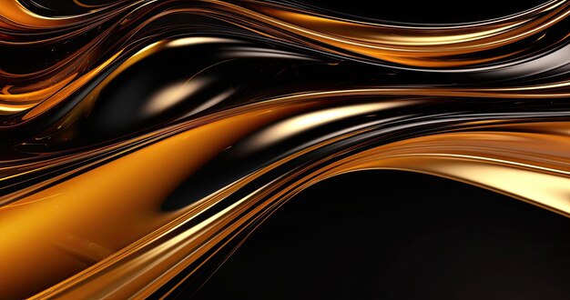 3d gold wavy liquid background