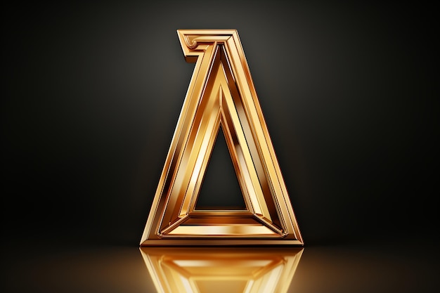 3d golden alphabet design isolated