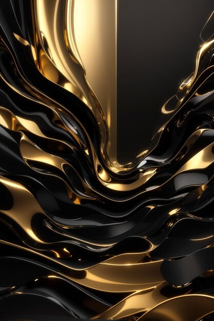 3d golden an black luxery background