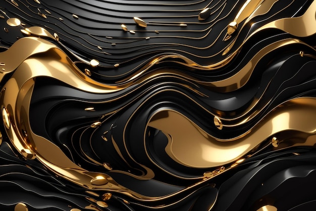 3d golden an black luxery background