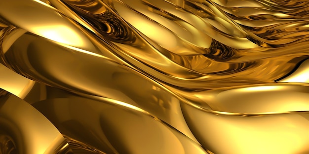 3D golden curves background design