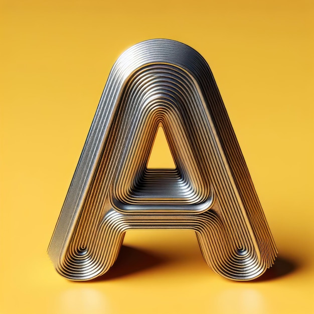 3d golden font letter A