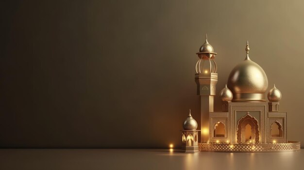 3d golden Islamic background