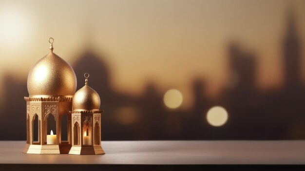 3d golden Islamic background