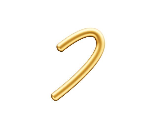 3d Золотая блестящая большая буква I алфавит I закругленный надувной шрифт Белый фон 3d иллюстрация