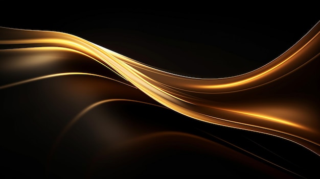 Photo 3d golden waves of light abstract background