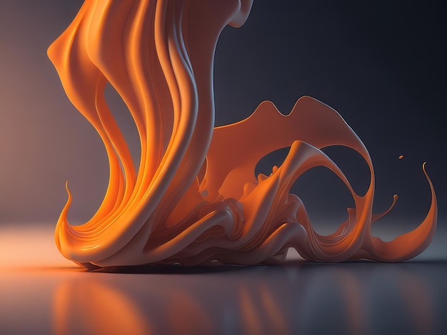 3D Golfbewegingen abstracte achtergrond in oranje toon