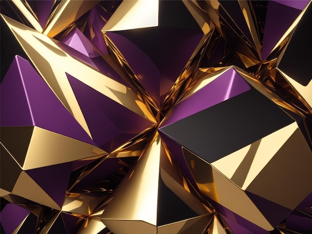 3D goud en zwart geometrisch abstract