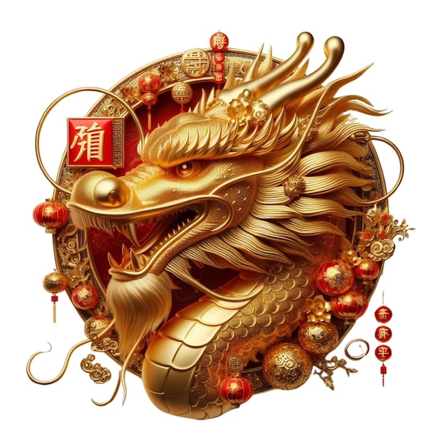 3D gouden draak Chinees nieuwjaar elegant concept luxe